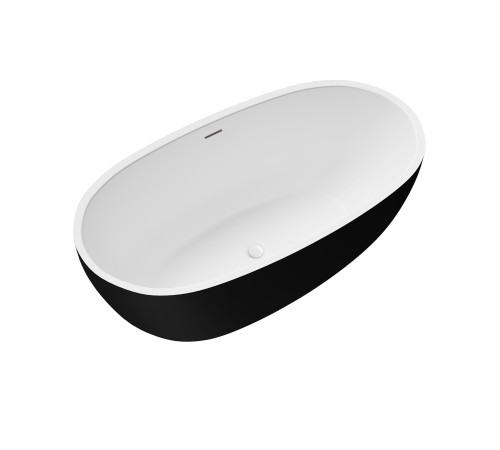 Ванна отдельностоящая Grossman Classic GR-2403MB (150х78х58) цвет черный/белый матовый