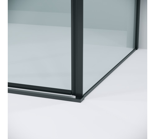 Душевое ограждение Grossman Galaxy 100.K33.01.100.21.00-200.K33.01.80.21.00 (100х80х195) раздвижная,черный матовый,стекло прозрачное