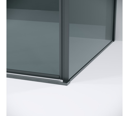 Душевое ограждение Grossman Galaxy 100.K33.01.140.42.10-200.K33.01.100.42.10 (140х100х195) раздвижная,графит сатин,стекло тонированное