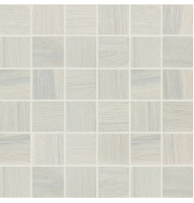 Wooden Tile White Mosaico Sfalstato Nat 5x5 30x30