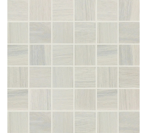 Wooden Tile White Mosaico Sfalstato Nat 5x5 30x30