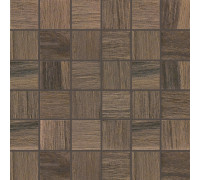 Wooden Tile Walnut Mosaico Sfalstato Nat 5x5 30x30