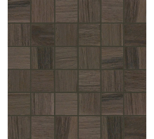 Wooden Tile Brown Mosaico Sfalstato Nat 5x5 30x30