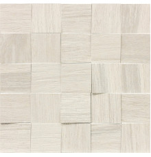 Wooden Tile White Mosaico 6x6 3d Inclinato Nat 30x30