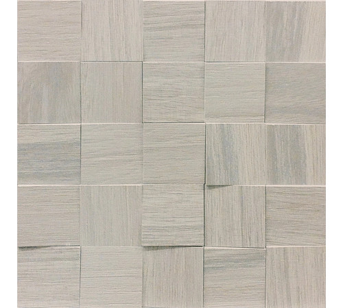 Wooden Tile Gray Mosaico 6x6 3d Inclinato Nat 30x30