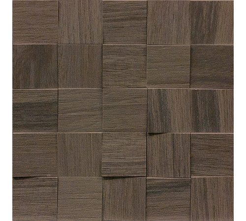 Wooden Tile Brown Mosaico 6x6 3d Inclinato Nat 30x30