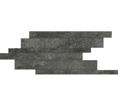 Artifact Of Cerim Worked Charcoal Listello Sfalstato 21x40