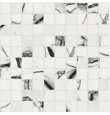 B&W Marble Breach Hglossy Mosaico 3x3 30x30