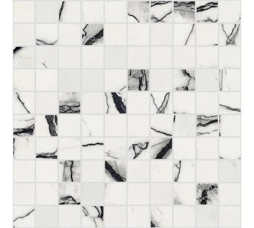 B&W Marble Breach Mat Mosaico 3x3 30x30