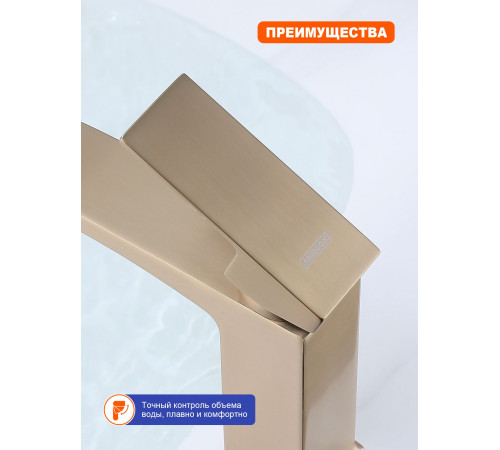 Смеситель для раковины Prohanss P60.10.03, золотой сатин