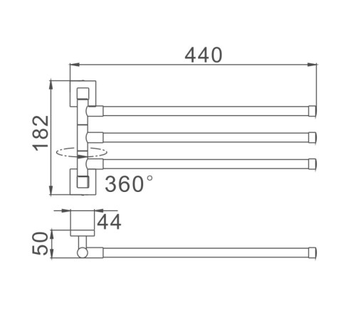 Полотенцедержатель Haiba HB8613, хром