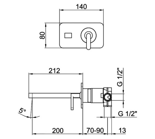Смеситель для раковины Webert Living LV832506560, черный