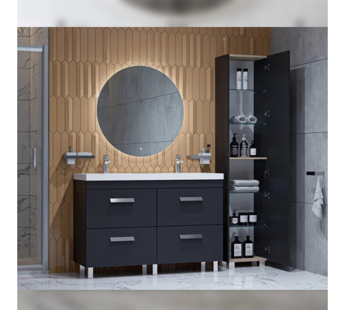 Тумба с раковиной напольная Velvex Orlando tn.ORL.CLA.120.4Y графит, 120 см