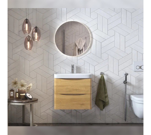 Тумба с раковиной подвесная Velvex Clay tp.CLA.9595.60.2Y дуб верона, 60 см