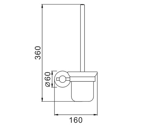 Ершик для унитаза FRAP F30210, черный