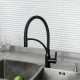 Смеситель для кухни с гибким изливом FRAP F4552-6, черный