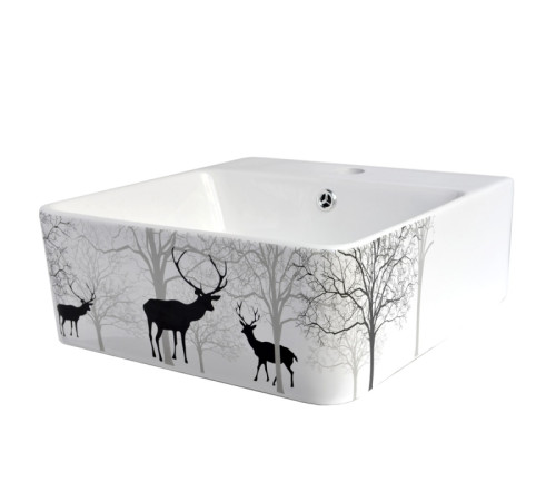 Раковина чаша Bronze de Luxe Black Deer 1060BD, белый