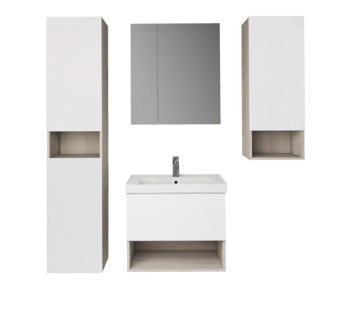 Тумба с раковиной подвесная Dreja Perfecto 90 см, дуб эврика/белый