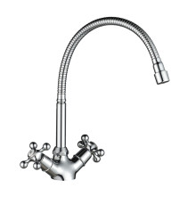 Смеситель для кухни с гибким изливом WesnaArt RASSVET, RAS02-180, хром