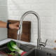 Смеситель для кухни с выдвижным изливом и режимом душ FRAP F60899-1, сатин