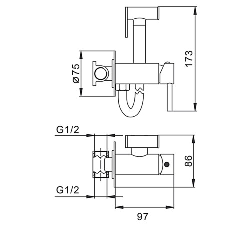 Гигиенический душ со смесителем FRAP F7505-2, хром