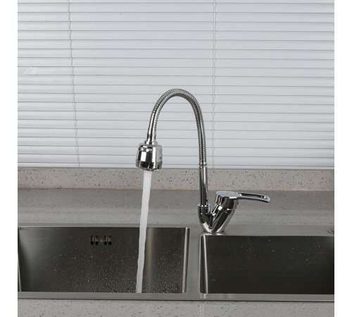 Смеситель для кухни с гибким изливом и режимом душ FRAP F43701-B, хром