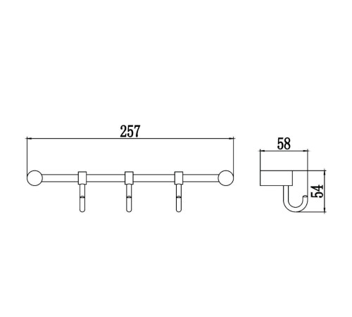 Планка с крючками Savol S-06203H, черный