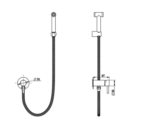 Гигиенический душ со смесителем Bronze de Luxe SCANDI 14512W, черный