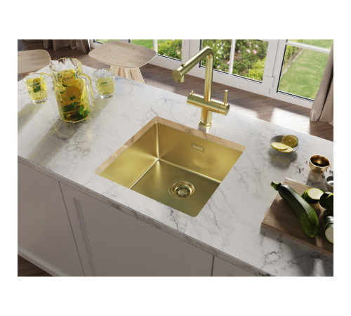 Кухонная мойка Grandex Aqua Optima 5011351, золото