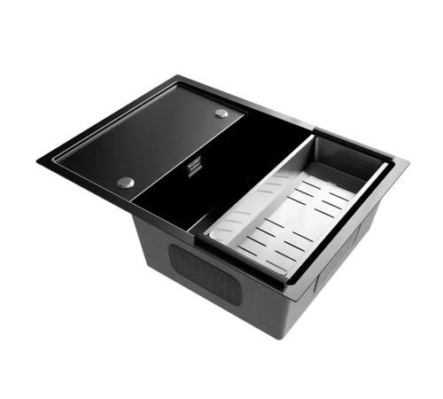 Кухонная мойка Ulgran Steel 680x500, вороненая сталь