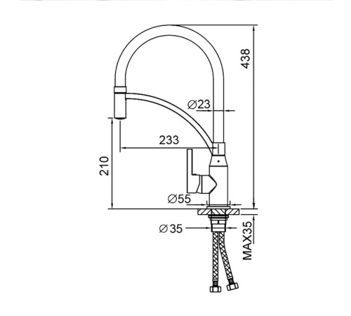 Смеситель для кухни с гибким изливом FRAP F4552-8, белый