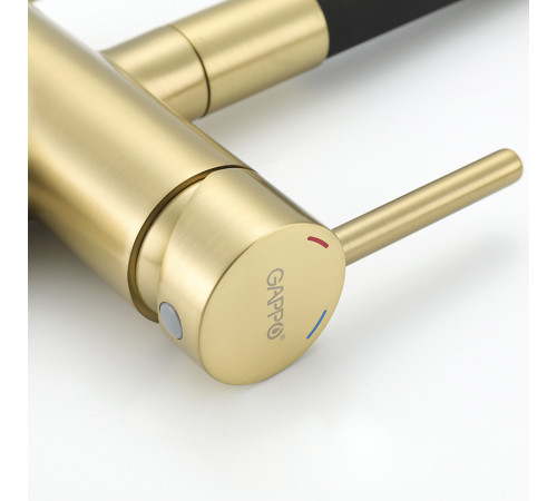 Смеситель для кухни с гибким изливом и подключением фильтра GAPPO G4398-33, золотой сатин