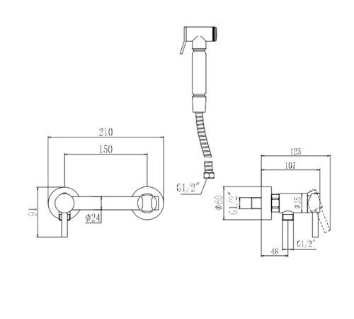 Гигиенический душ со смесителем Savol S-FXQ004C, бронза
