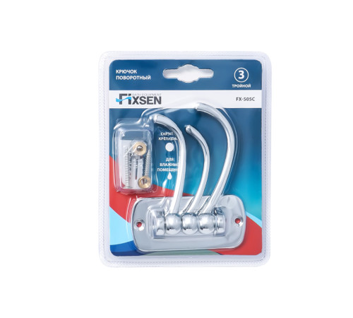 Тройной крючок для ванной FIXSEN EQUIPMENT FX-505C, хром