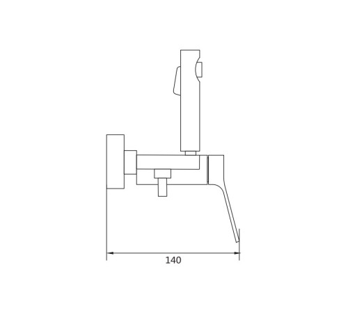 Гигиенический душ со смесителем Shevanik S4305T-1, оружейная сталь
