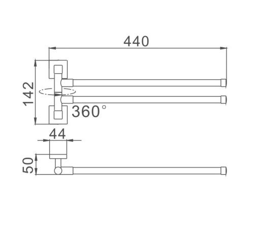 Полотенцедержатель Haiba HB8612, хром
