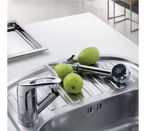 Смеситель для кухни с выдвижным изливом и режимом душ FRAP F6002-B, хром