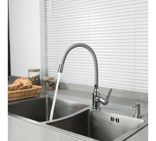 Смеситель для кухни с гибким изливом FRUD R42052-31, хром