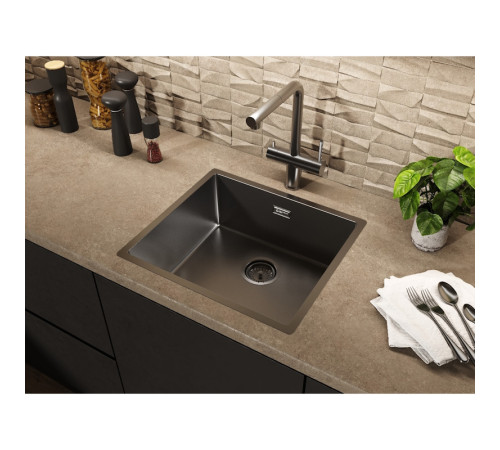Кухонная мойка Grandex Aqua Optima 5010863, графит
