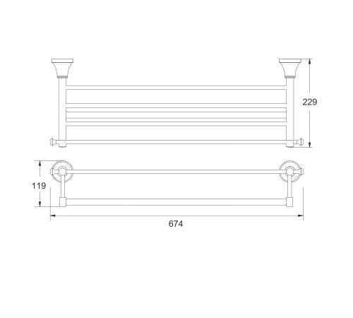 Полка для полотенец Rose RG1908T, пепельный