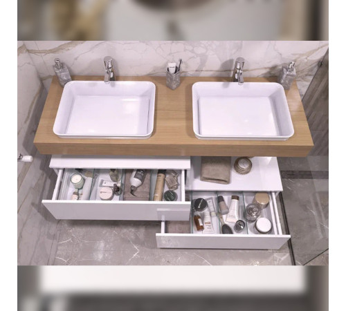 Тумба подвесная без столешницы Velvex Unit tp.UNI.80.1Y белый глянец, 80 см