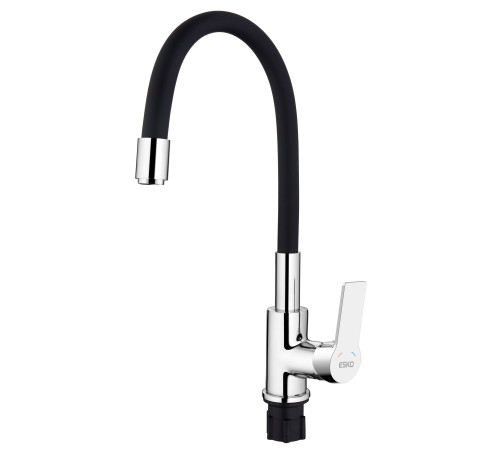 Смеситель для кухни с гибким изливом Esko Coral CL 519 B/CL519CrB , хром/черный