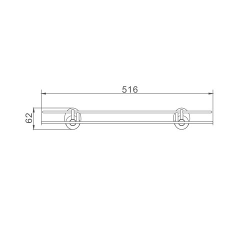 Полка стеклянная Haiba HB1607-1, хром