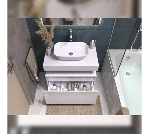 Тумба подвесная без столешницы Velvex Unit tp.UNI.80.2Y белый матовый, 80 см