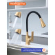 Смеситель для кухни с гибким изливом Prohanss P61.4406.03, золотой сатин