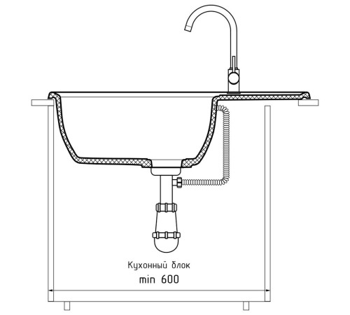 Кухонная мойка GranFest VERTEX 780L, терракот