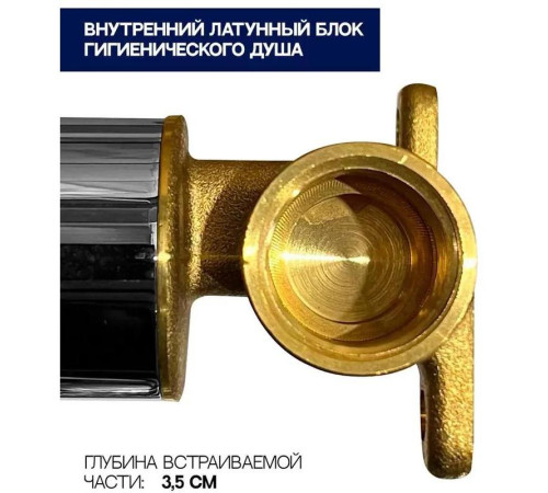 Гигиенический душ со смесителем встраиваемый FILARETE Roun FL100BG, графит