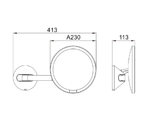 Зеркало косметическое с подсветкой JAVA S-M8881Q, графит