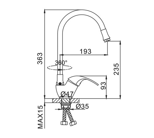 Корпус для кухонного смесителя FRAP F4403, хром