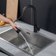 Смеситель для кухни с выдвижным изливом и режимом душ FRAP F60991-6, черный